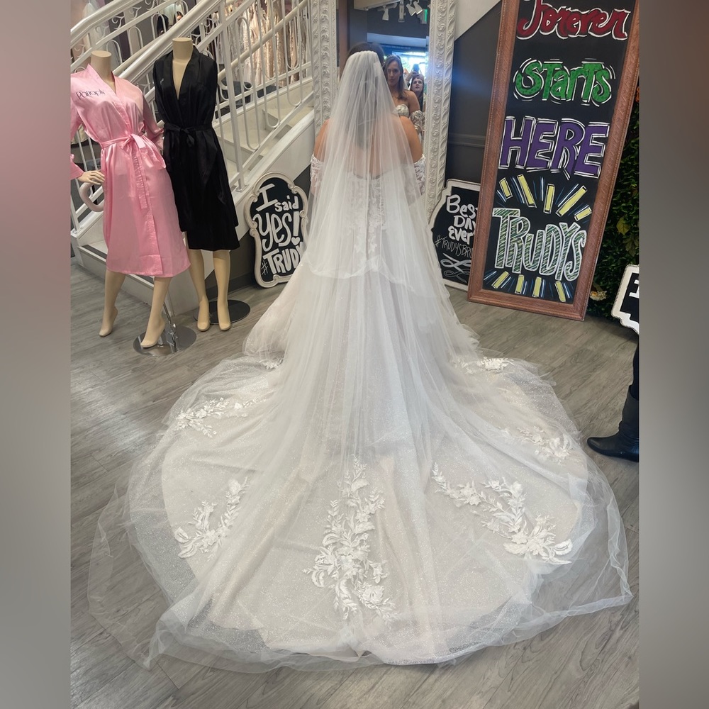 Luxe cathedral bridal wedding veil never worn